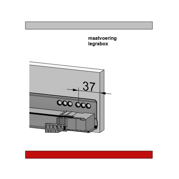 Blum Legrabox, zijwandhoogte 239 mm, 70 kg, TOB (F) - www