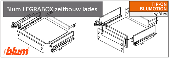 Blum LEGRABOX zelfbouw ladeset met TIP-ON en BLUMOTION