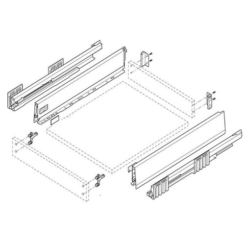 Blum Merivobox (M), inbouwhoogte 108 mm (zijwandhoogte 91 mm)