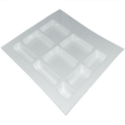 Clinic indeling 28 mm hoog, wit, 380 - 490 mm diep, 500 - 540 mm breed