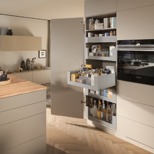 Space Tower MERIVOBOX set 3, kastbreedte 400 - 600 mm, front laag glas