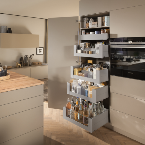 Space Tower MERIVOBOX set 4, kastbreedte 400 - 600 mm, front hoog glas