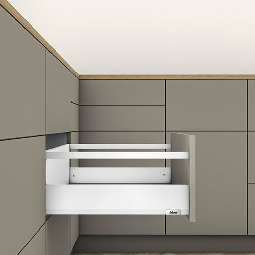 Blum MERIVOBOX lade, inbouwhoogte 209mm (E) met reling 